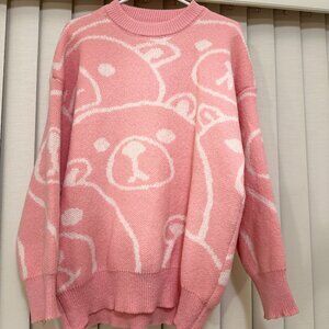 Medium and Pink/White Bear Sweater
